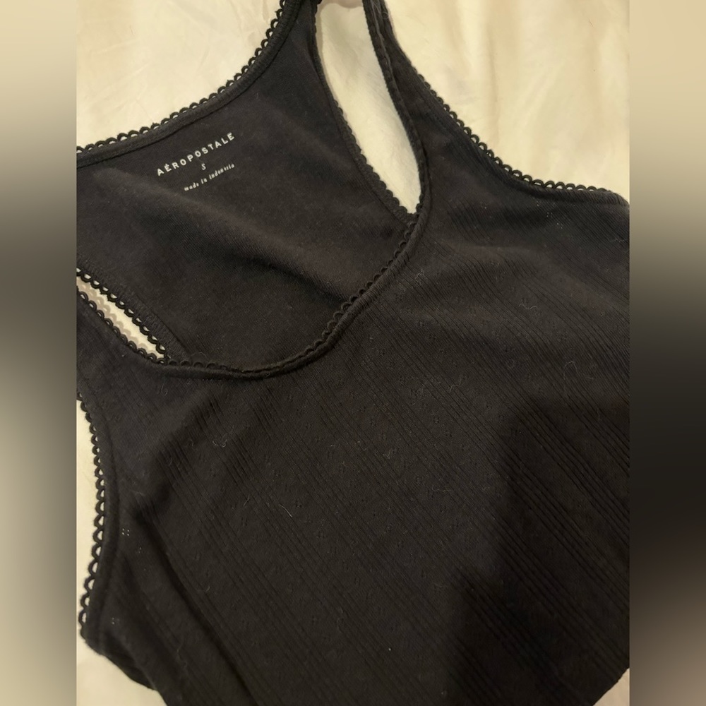 plain black crop top